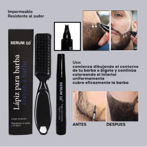 BarbaPro® Bolígrafo Para Barba Y Cejas Con Cepillo (PAGA 1 RECIBES 2)